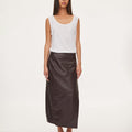 oval square Reflection Leather Skirt | Rezet Store