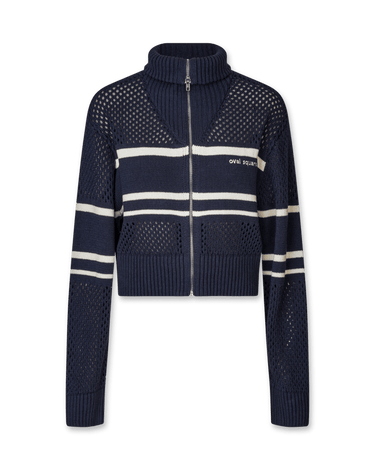 oval square Snow Zip Cardigan | Rezet Store