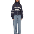 oval square Snow Zip Cardigan | Rezet Store