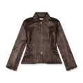 oval square Deep Leather Blazer | Rezet Store