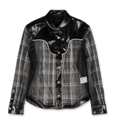 Andersson Bell Patent Leather Combo Sheer Western Shirts | Rezet Store