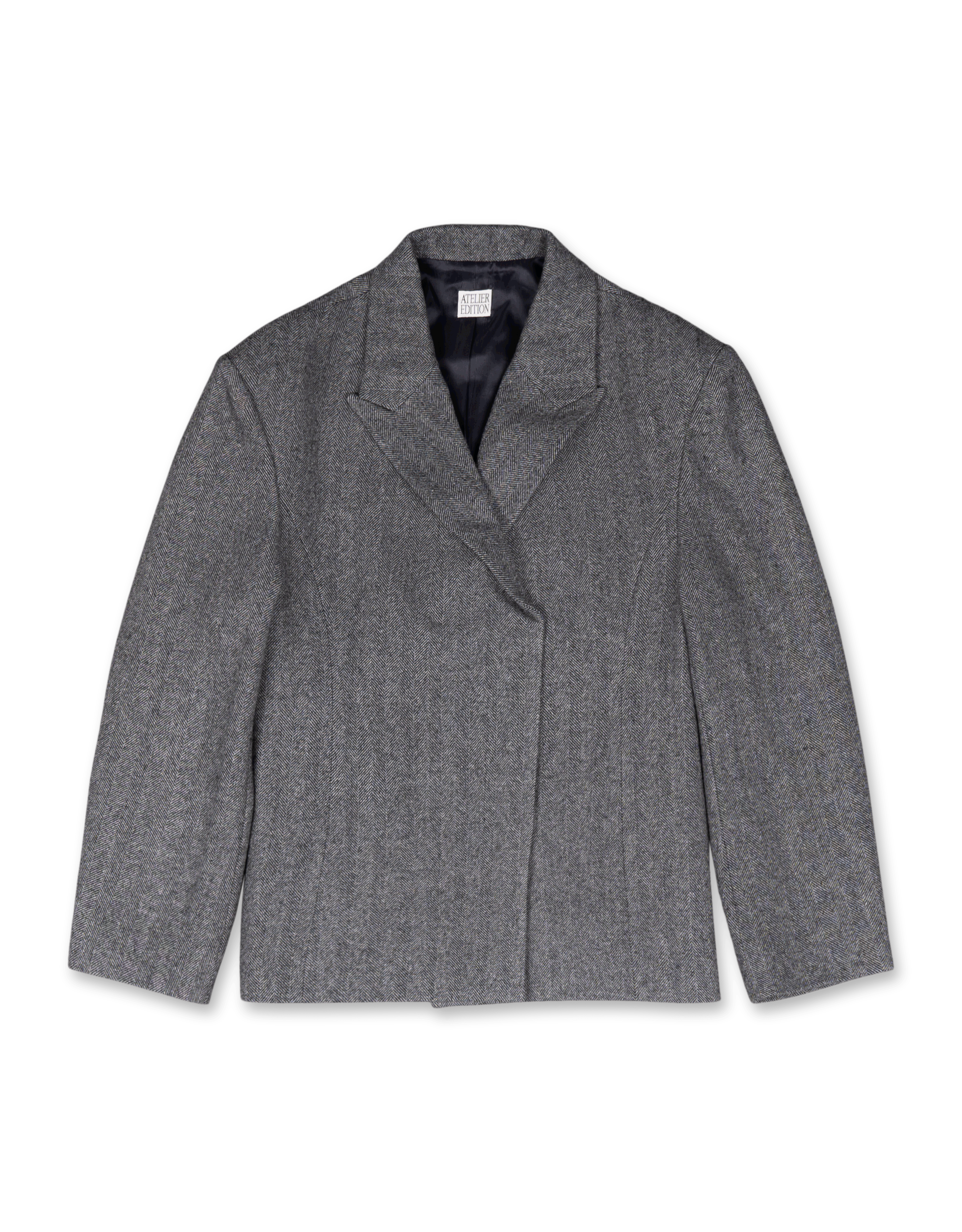 Herringbone Hidden Button Jacket