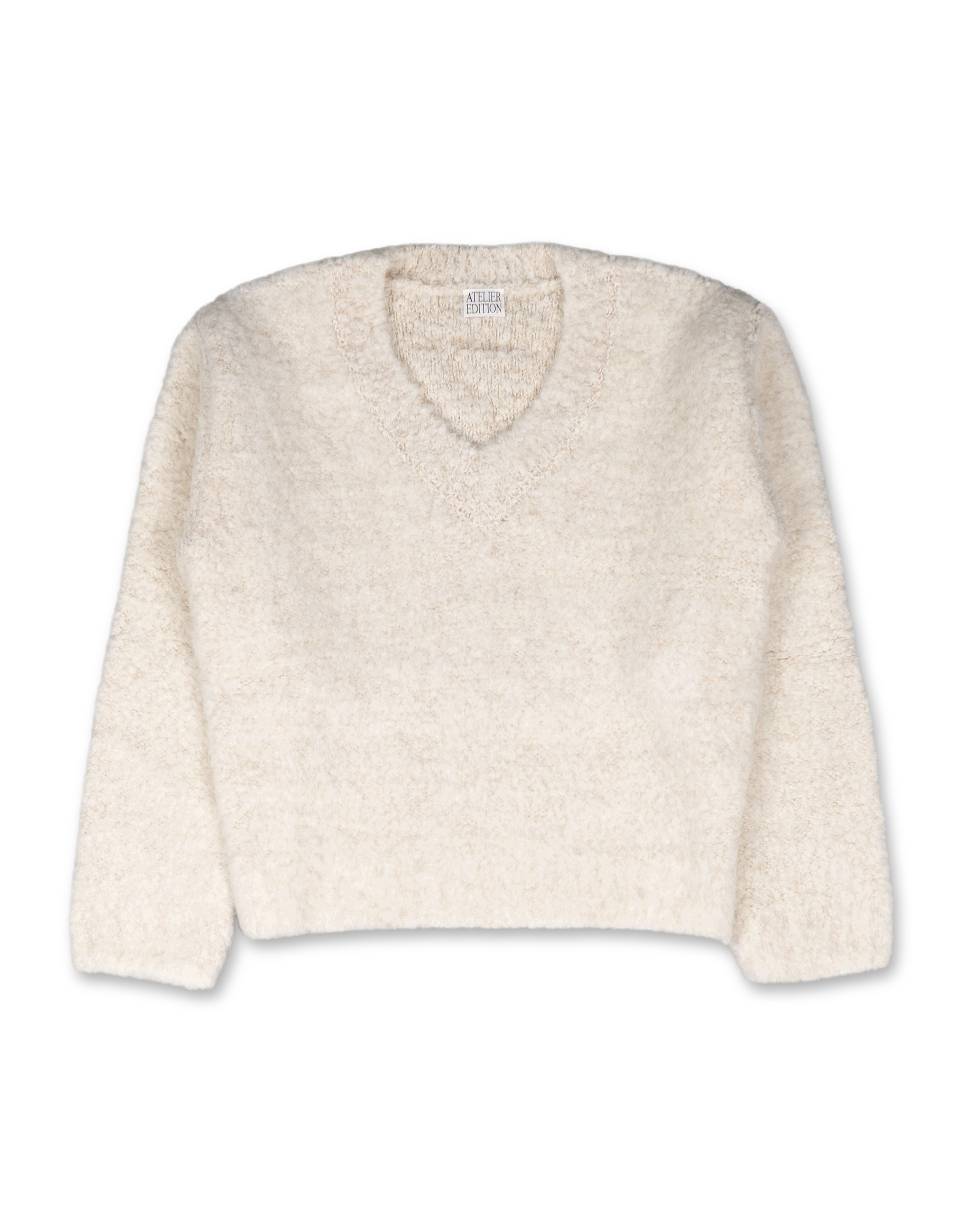 Wool Boucle V-Nect Knit