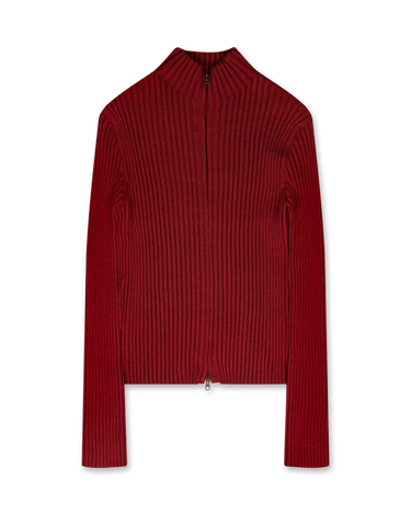 Amomento Ribbed High Neck Zip Up | Rezet Store