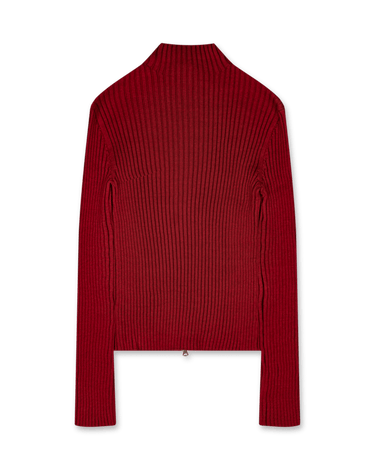 Amomento Ribbed High Neck Zip Up | Rezet Store
