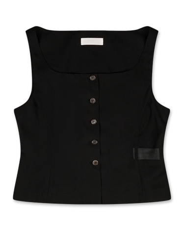 Amomento Sheer Scoop Neck Two Way Vest | Rezet Store