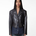 Andersson Bell Hybrid Faux - Leather Blazer - Rezetstore