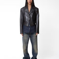 Andersson Bell Hybrid Faux - Leather Blazer - Rezetstore