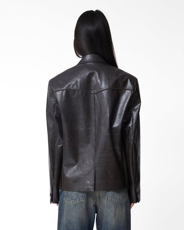 Andersson Bell Hybrid Faux - Leather Blazer - Rezetstore