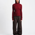Amomento Ribbed High Neck Zip Up | Rezet Store
