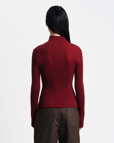 Amomento Ribbed High Neck Zip Up | Rezet Store