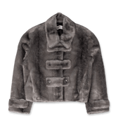OPEN YY Faux Fur Tab Toggle Jacket | Rezet Store