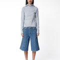 oval square Edie Denim Shorts - Rezetstore