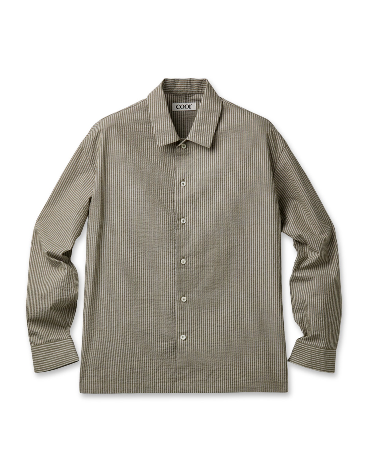 COOR Stripe Cotton Lounge Shirt Grey Mens – Rezet Store