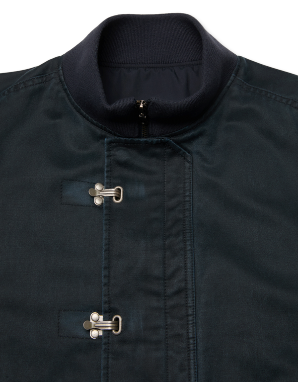 Washed Deck Hook Lip Bomber Jacket
