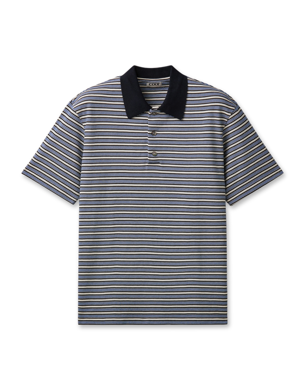 Multi-Pin Stripe Polo Shirt