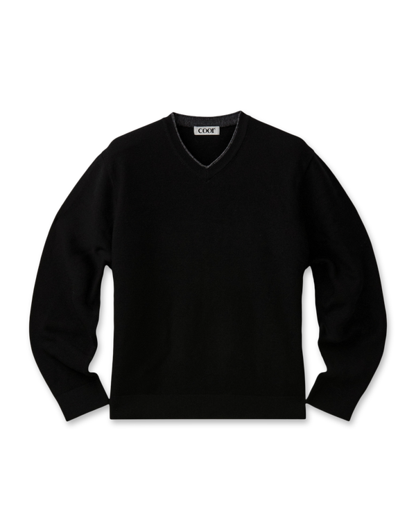 V-Neck Merino Wool Layered Sweater
