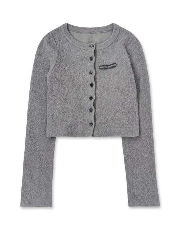 Jacquard Wrinkle Button Cardigan