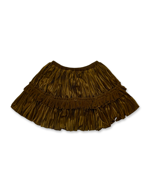 Ruffle Velvet Skirt