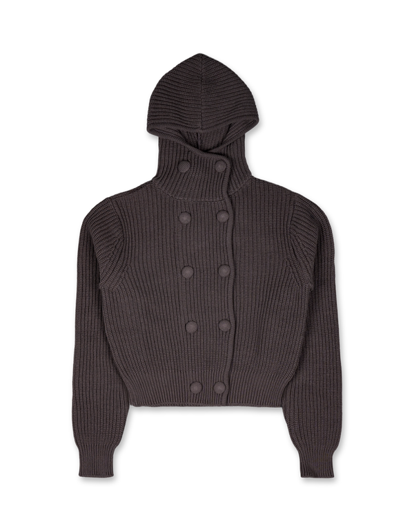 Hooded Button Cardigan