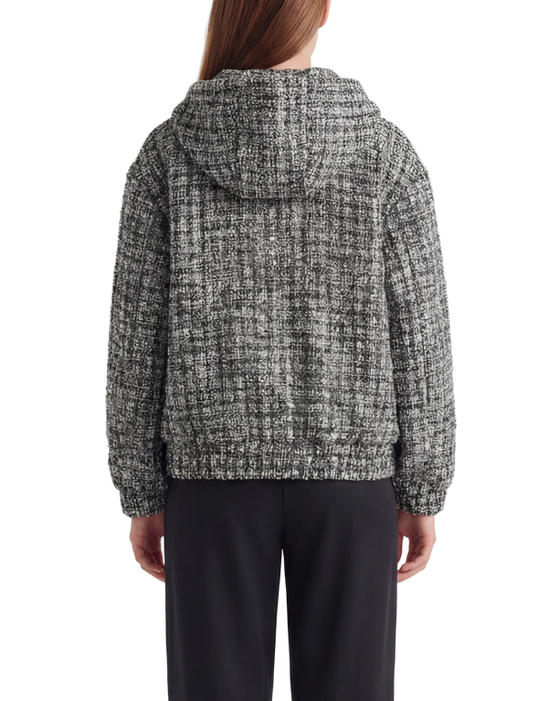 Bouclé Wool Hooded Zip-Up Jacket
