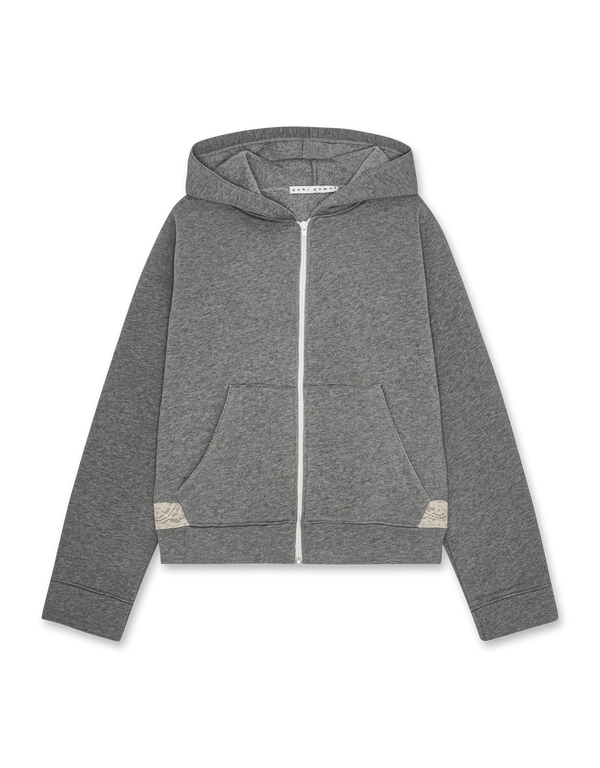 Lace Zip-Up Hoodie
