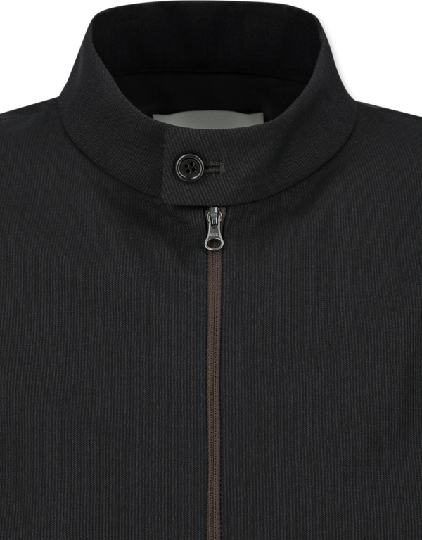 Wool Stripe Zip-Up Jumper