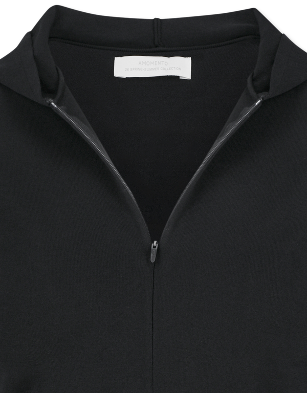 Half Zip-Up Knit Hoodie