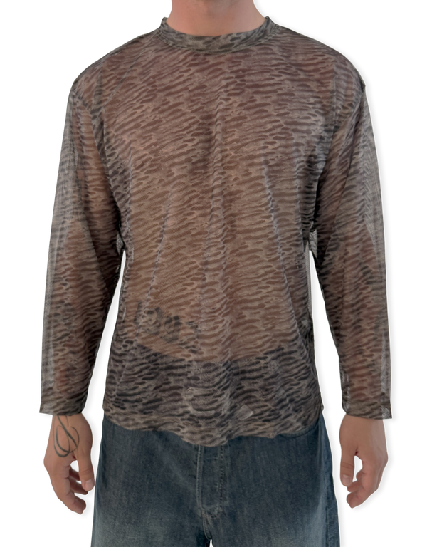 Nick Printed Mesh Crewneck