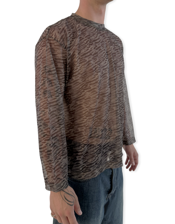Nick Printed Mesh Crewneck