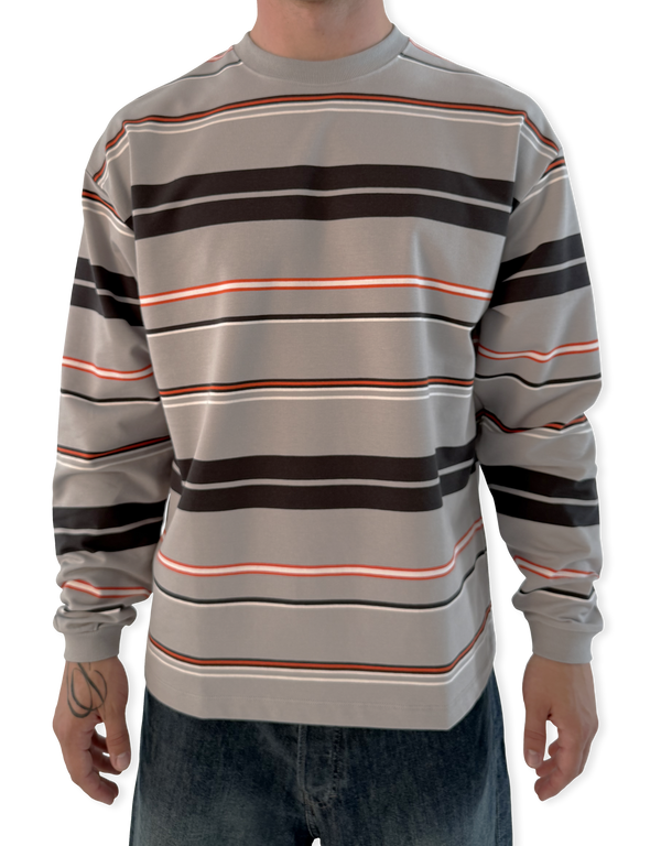 Multi Stripe Crewneck Neck