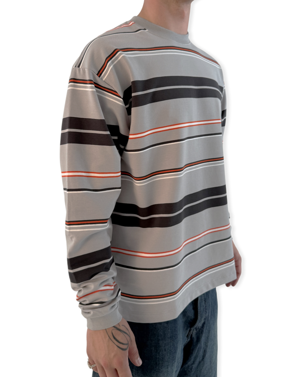 Multi Stripe Crewneck Neck