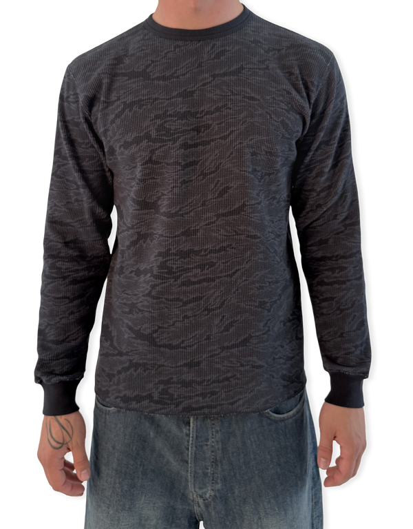 Camo Print Thermal Crew Neck