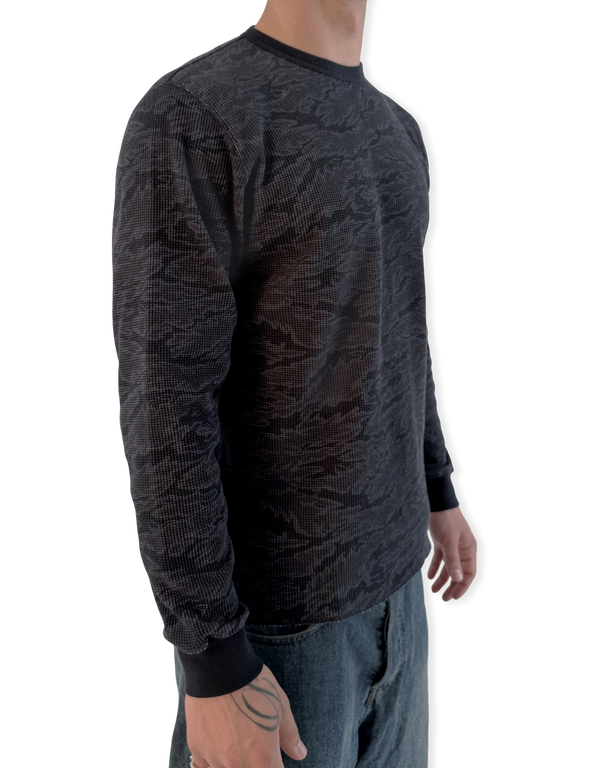 Camo Print Thermal Crew Neck