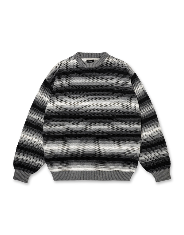 Mesh Stripe Crew Neck
