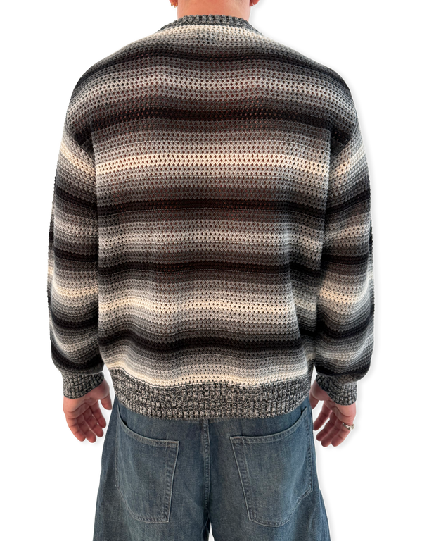Mesh Stripe Crew Neck