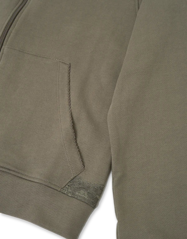 Lace Zip-Up Hoodie