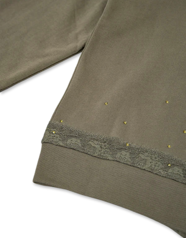 Lace Zip-Up Hoodie