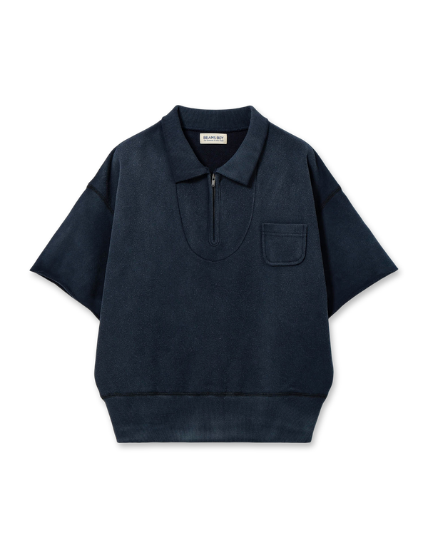 Half Zip Short Sleeve Sweatshirt