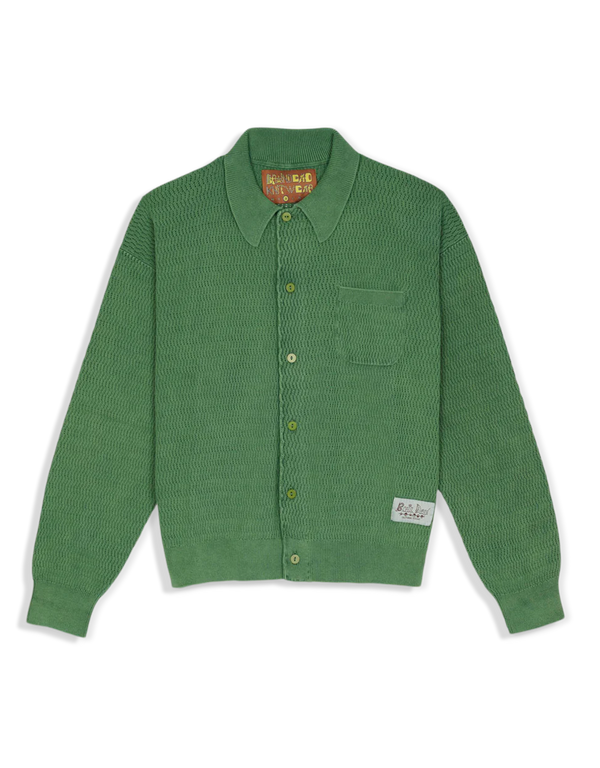 Pigment Dye Long Sleeve Polo Sweater