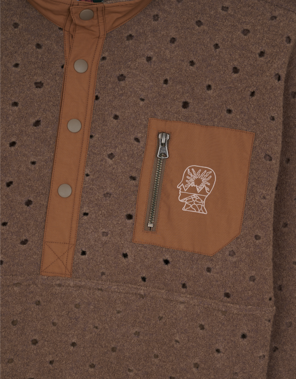 Hole Mock Neck Pullover