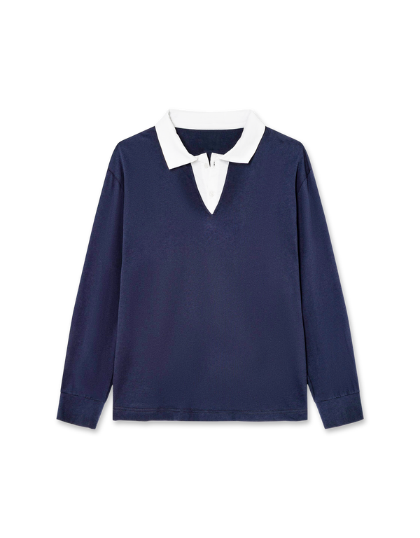 gimaguas Luis LS 2 Layers Polo Navy long sleeved polo shirts