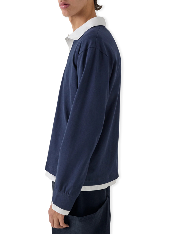 gimaguas Luis LS 2 Layers Polo Navy long sleeved polo shirts