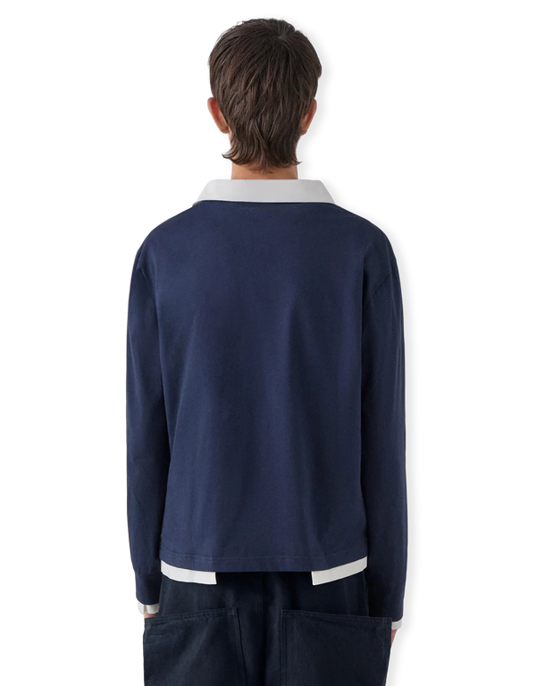 gimaguas Luis LS 2 Layers Polo Navy long sleeved polo shirts