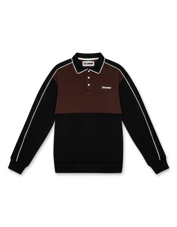 OpéraSPORT Nico Unisex Polo Sweater Black long sleeved polo shirts