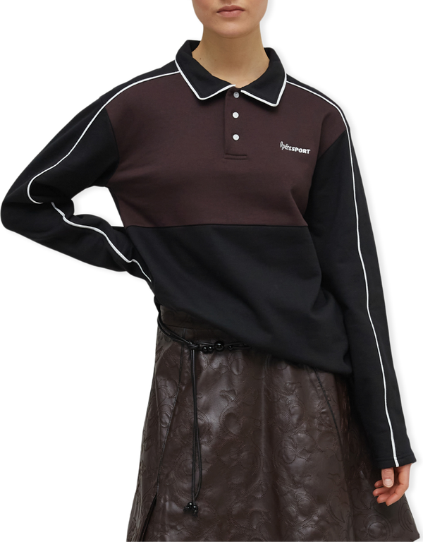 OpéraSPORT Nico Unisex Polo Sweater Black long sleeved polo shirts
