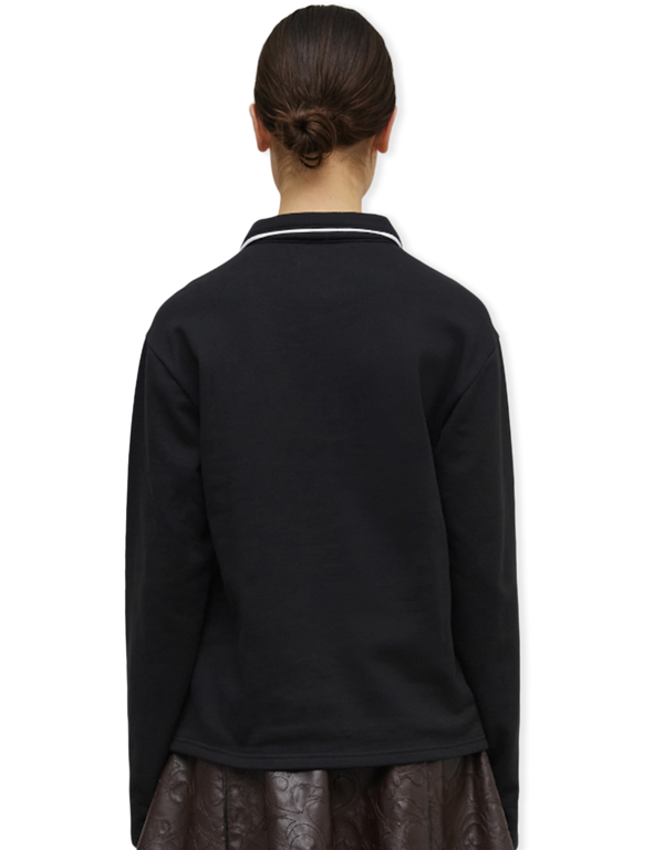 OpéraSPORT Nico Unisex Polo Sweater Black long sleeved polo shirts