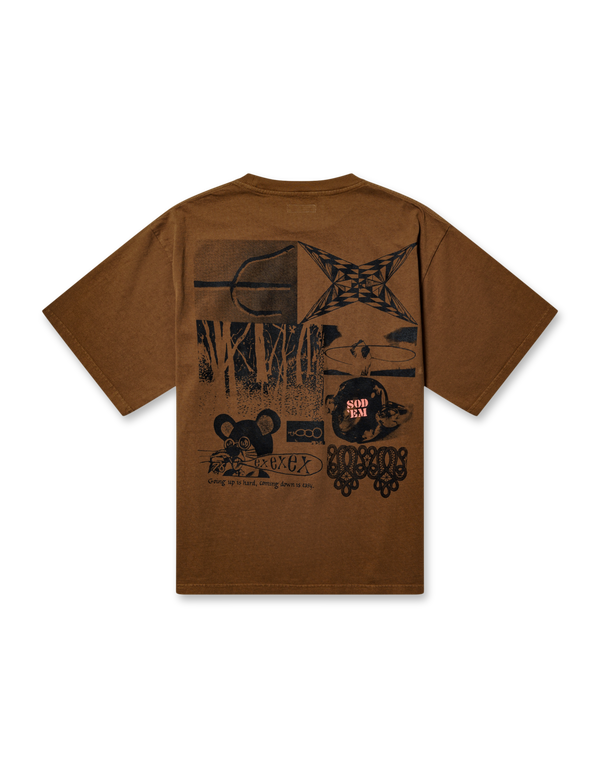 Ecstatic Research Come Down T-Shirt Brown short sleeved t shirts