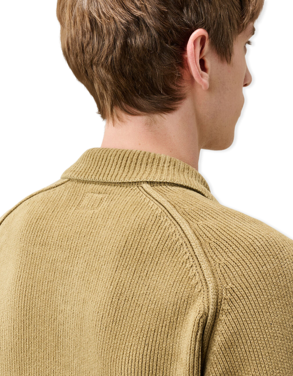 Chenille Cotton Lens Polo Sweater