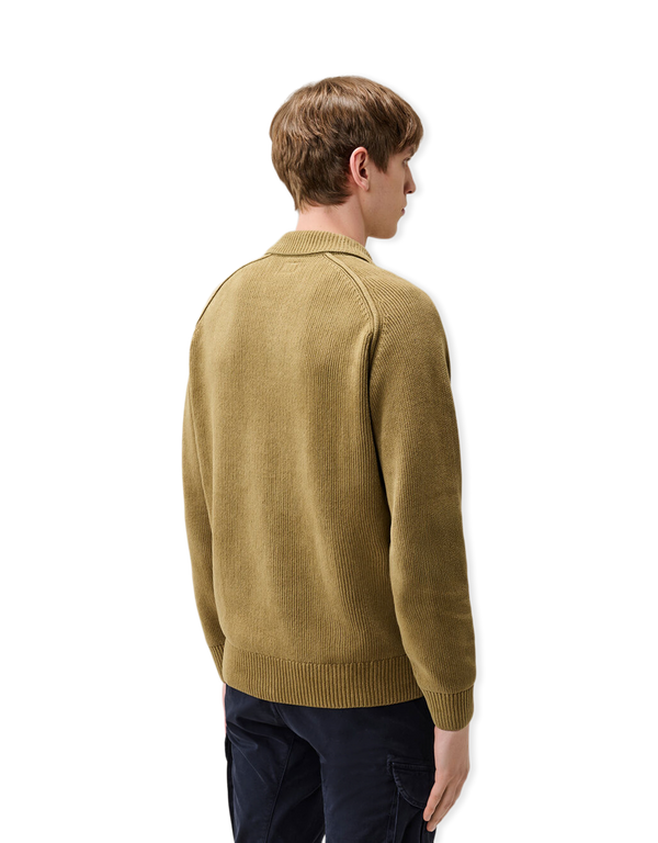 Chenille Cotton Lens Polo Sweater